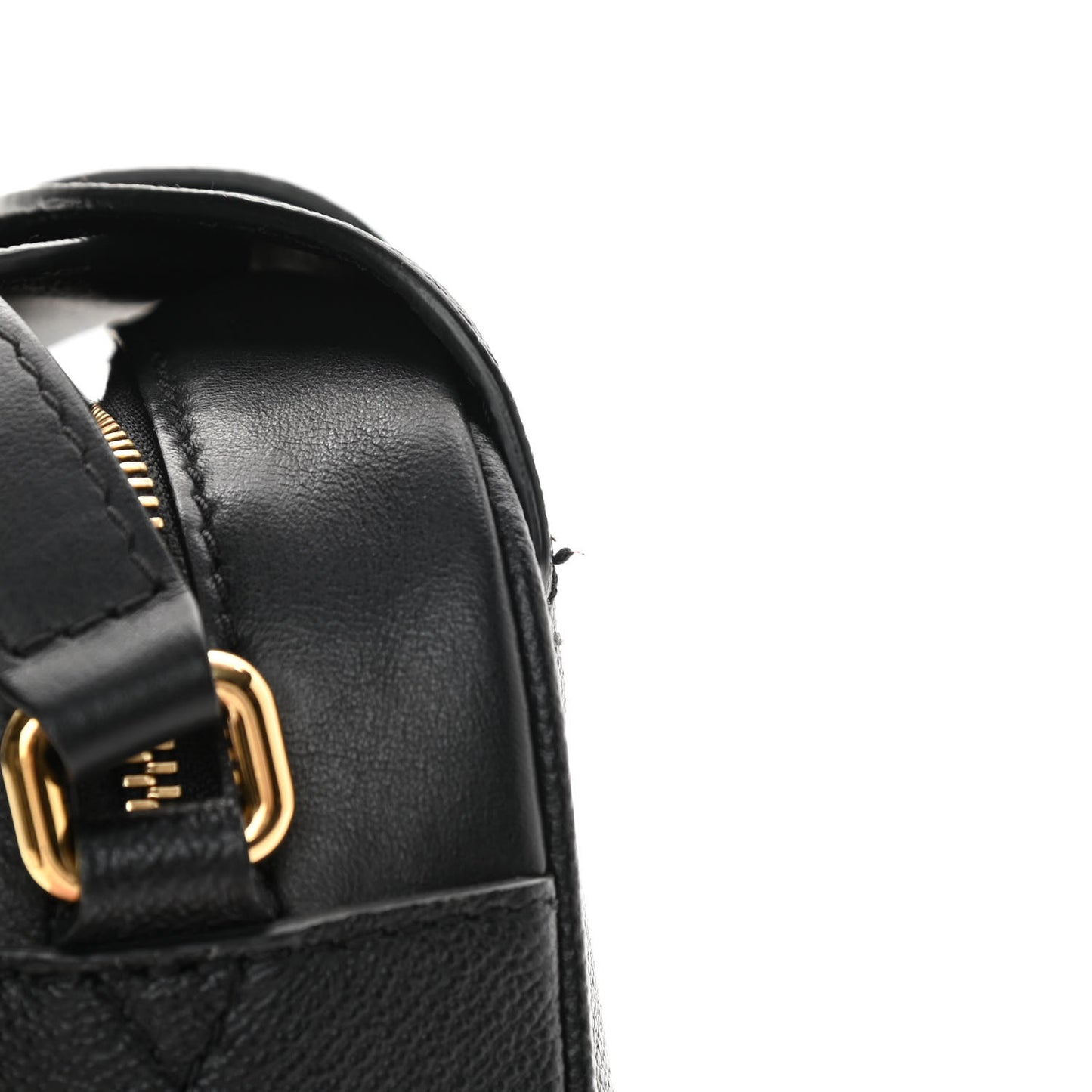Soft Grain Calfskin Small Buckle Zip Bag Black