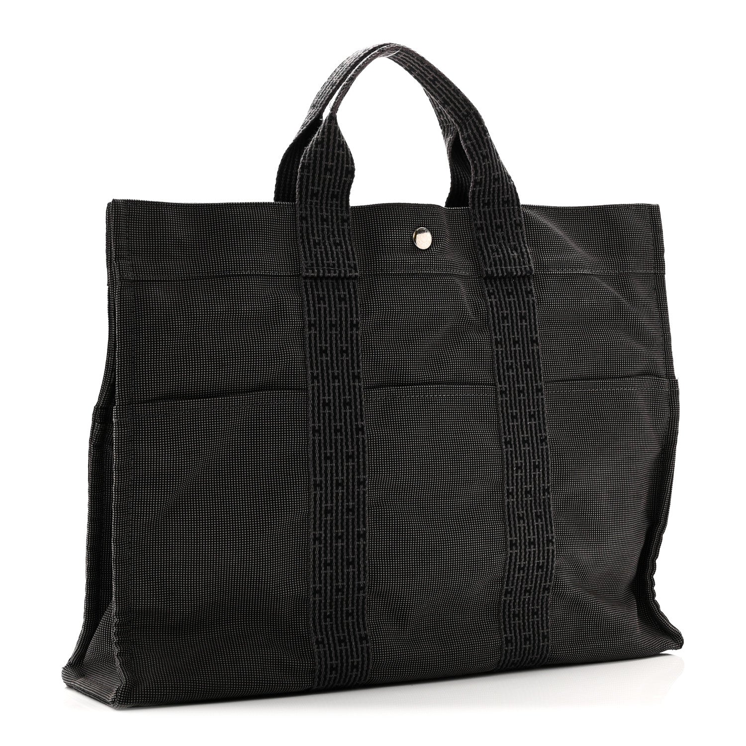 Hermes Canvas Herline MM Tote Grey 3 of 9