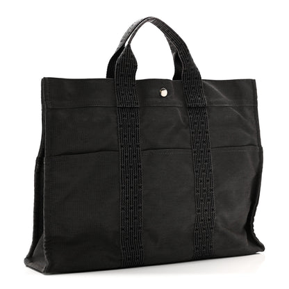 Hermes Canvas Herline MM Tote Grey 3 of 9