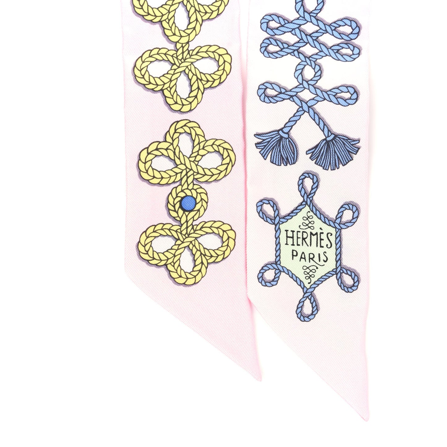 Silk Galons Et Brandebourg Twilly Rose Pale Bleu Jean