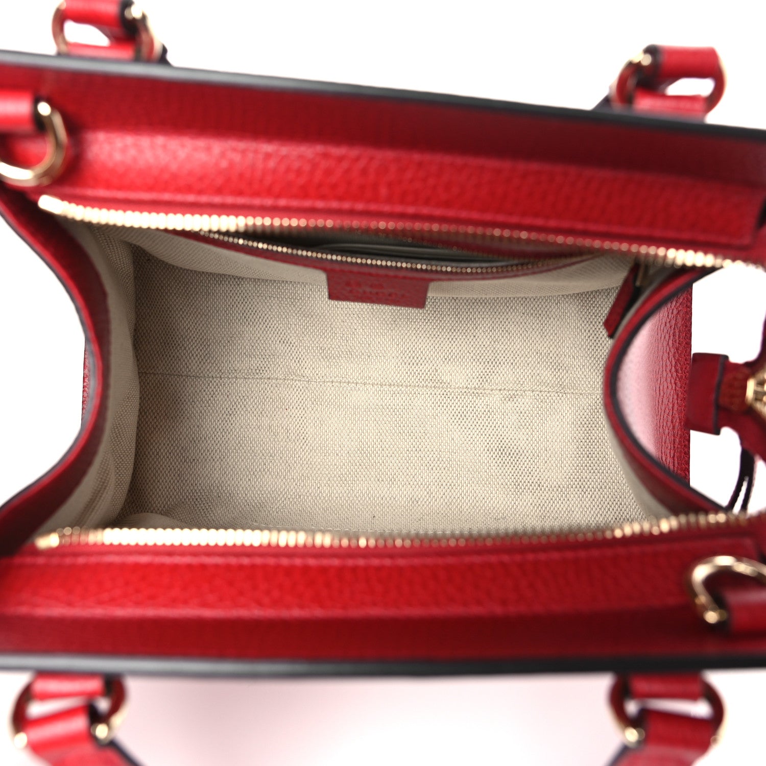 Gucci Dollar Calfskin Medium Soho Top Handle Satchel Hibiscus Red 5 of 9