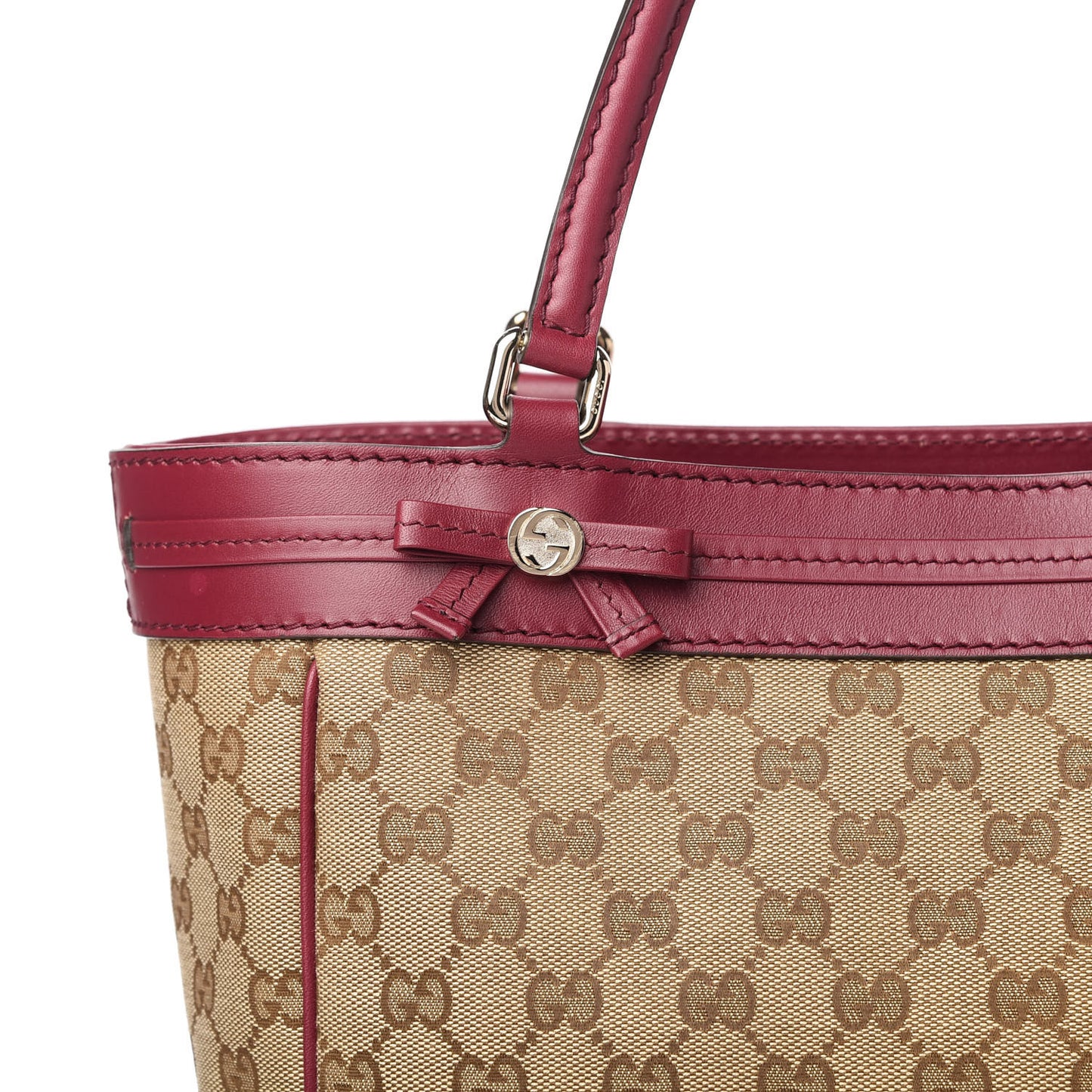 Monogram Web Medium Mayfair Tote Cherry
