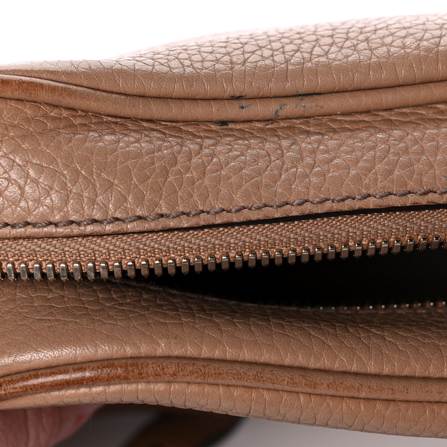 Pebbled Calfskin Small Soho Disco Bag Camelia