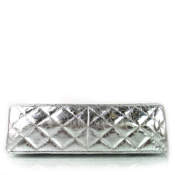 Distressed Leather 2.55 Reissue 227 Jumbo Flap Silver