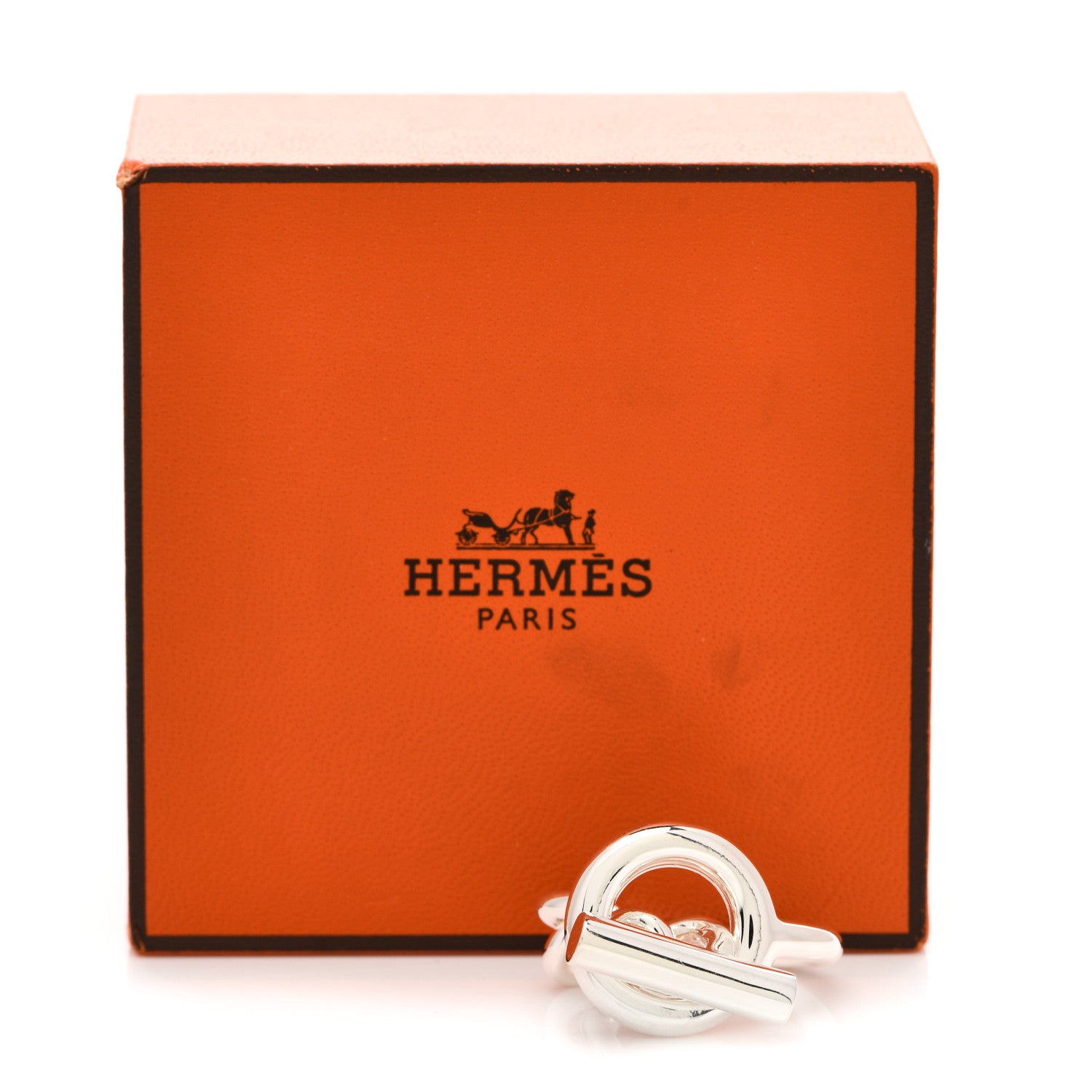 Hermes Sterling Silver GM Croisette Ring 52 6 7 of 7