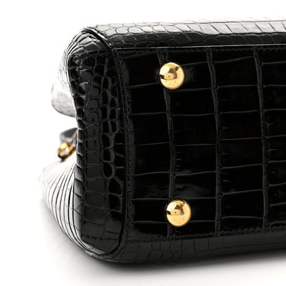 Louis Vuitton Crocodile Brilliant Montaigne MM Black 7 of 8