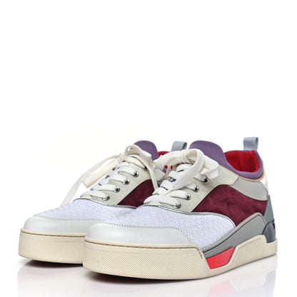 Christian Louboutin Calfskin Mesh Patent Glitter Veau Velours Aurelien Flat Sneakers 42 Version Multi 4 of 10