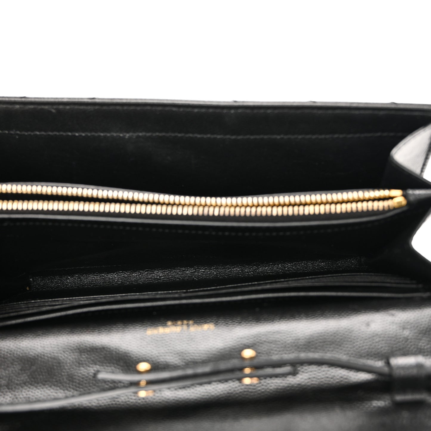 Grain De Poudre Matelasse Chevron Monogram Chain Wallet Black