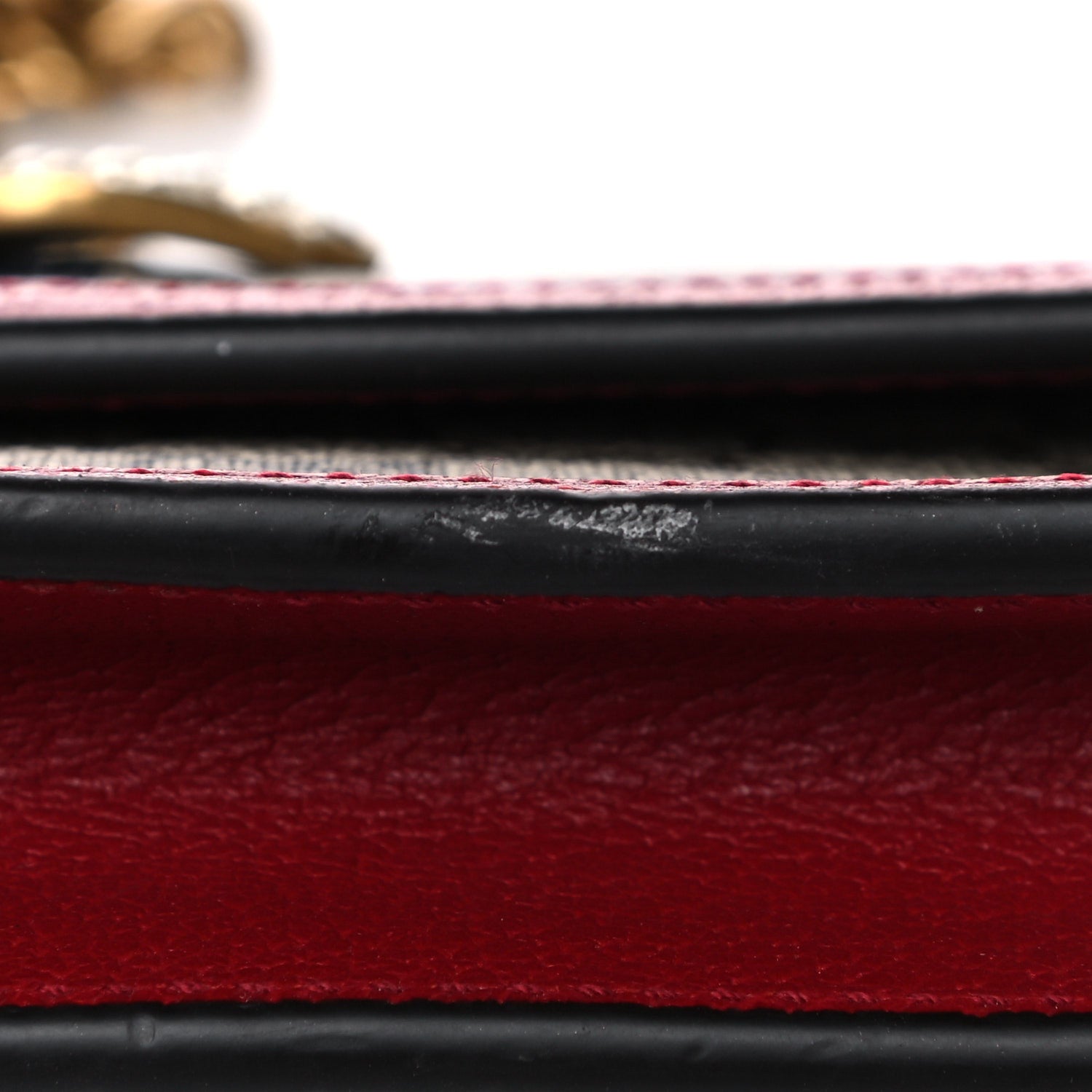 Gucci GG Supreme Monogram Web Queen Margaret Chain Wallet Red 10 of 12