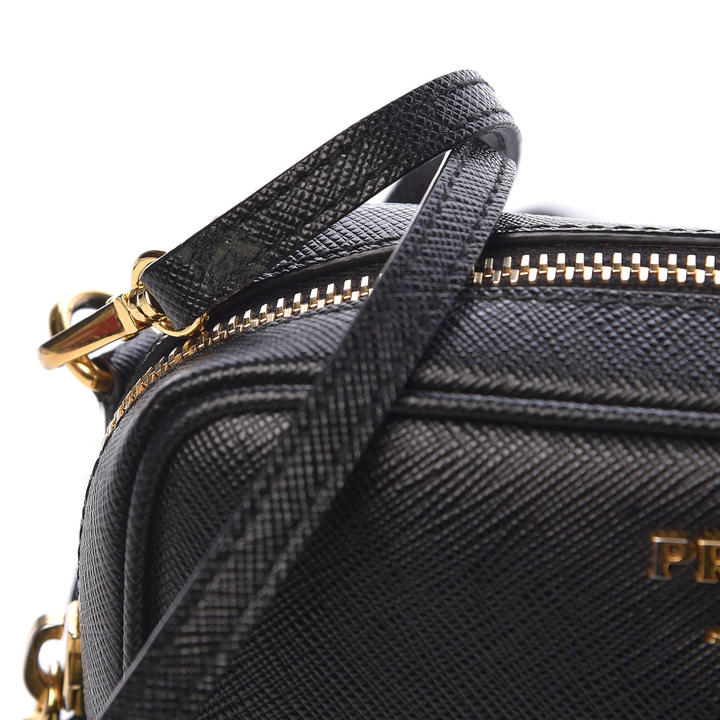 Saffiano Mini Camera Crossbody Bag Black