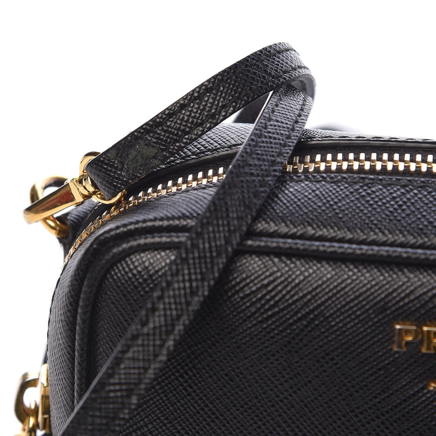 Prada Saffiano Mini Camera Crossbody Bag Black 11 of 14