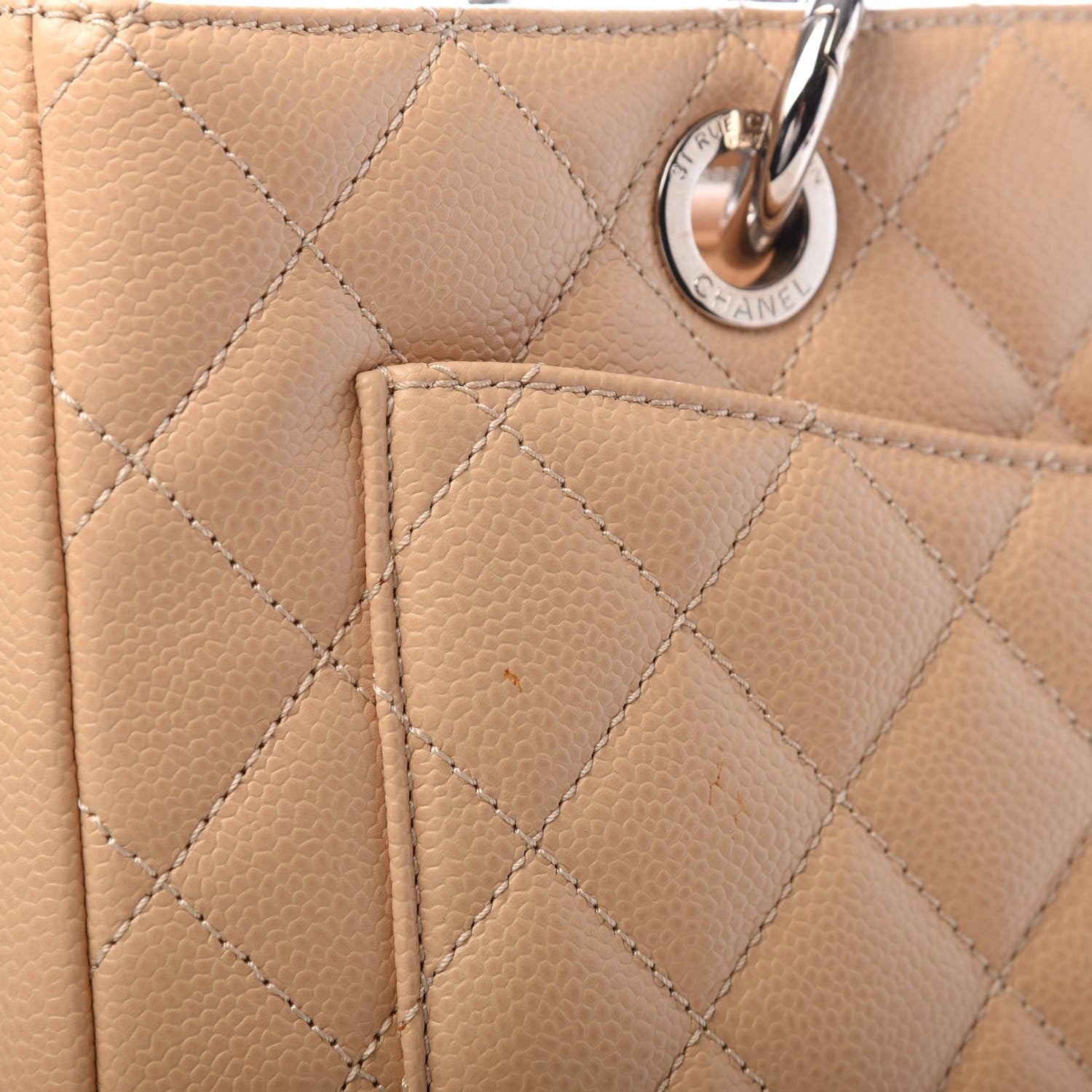 Chanel Caviar Quilted Grand Shopping Tote GST Beige 10 of 12