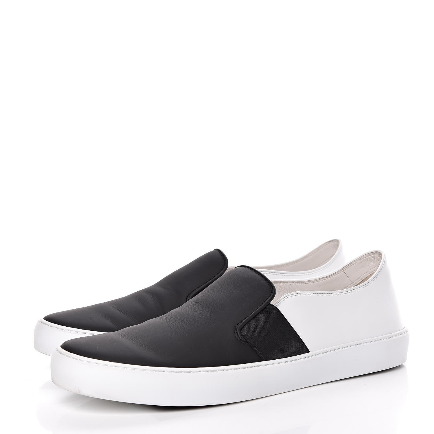 Chanel Calfskin Slip On Sneakers 45 White Black 3 of 16