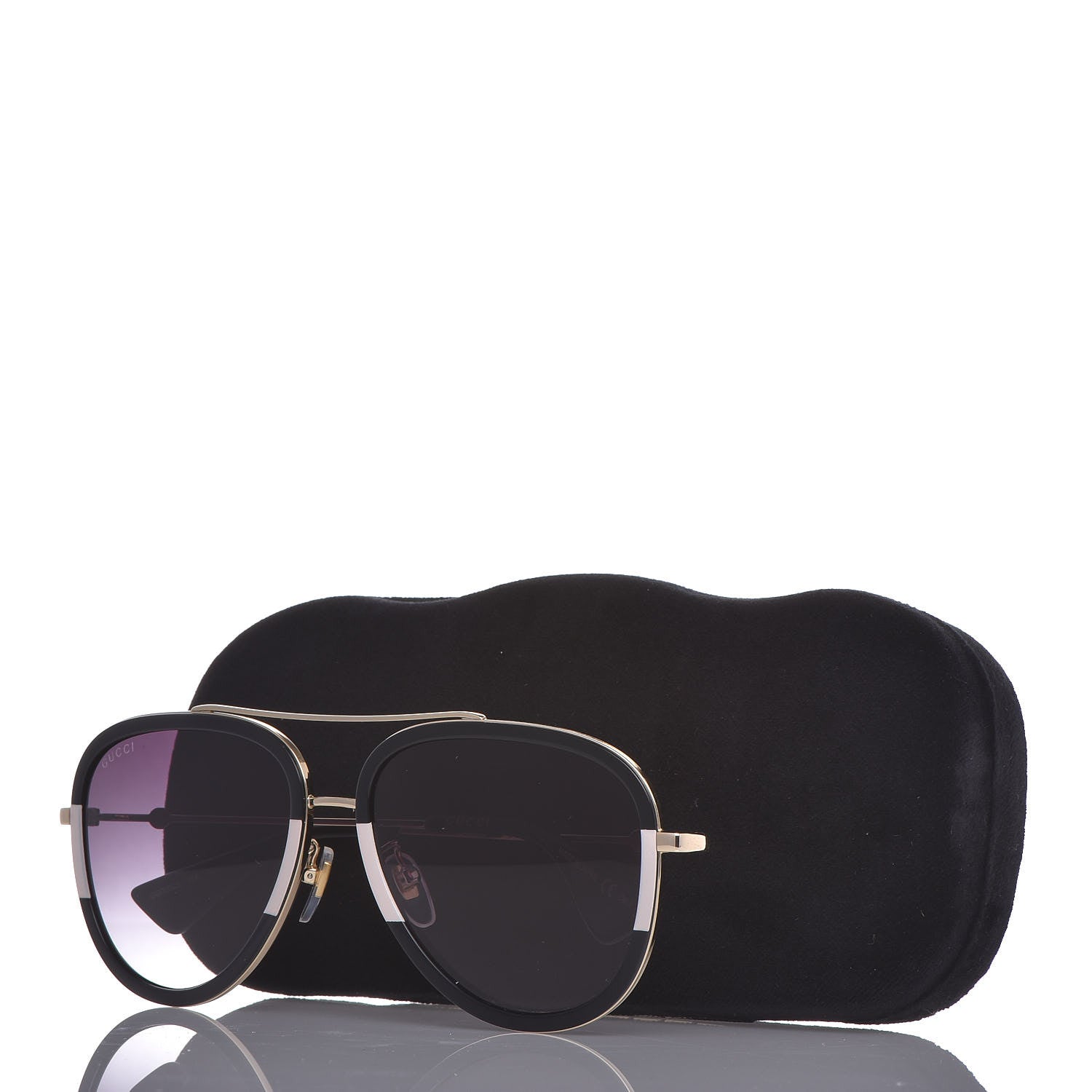 Gucci Aviator Sunglasses GG0062S Black White 7 of 7