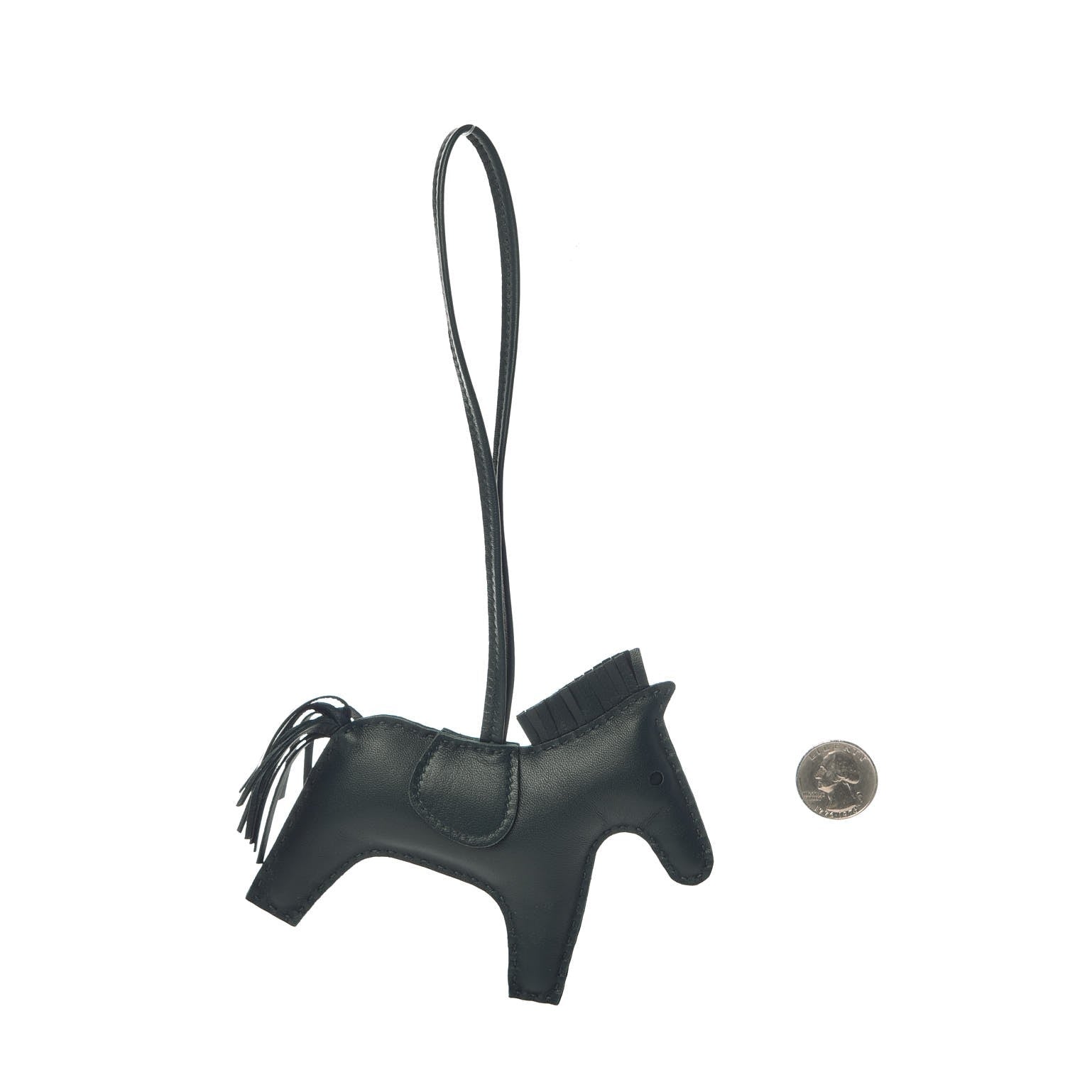 Hermes Milo Lambskin Grigri Rodeo Horse Bag Charm MM Vert Cypress 2 of 5