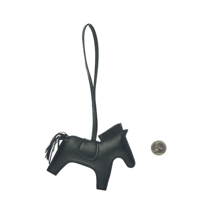 Hermes Milo Lambskin Grigri Rodeo Horse Bag Charm MM Vert Cypress 2 of 5