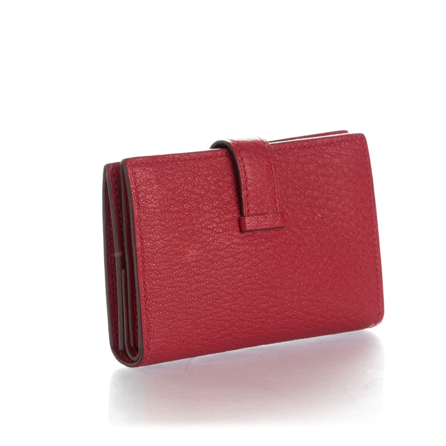 Hermes Chevre Mysore Mini Bearn Wallet Rouge Casaque 3 of 7