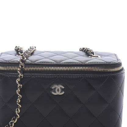 Chanel Lambskin Quilted Small Vanity Case With Chain Black 10 of 11