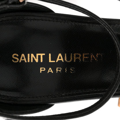 Saint Laurent Calfskin Cassandra 100 Ankle Strap Sandals 41 Black 8 of 12