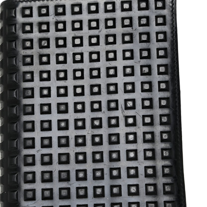 Balenciaga Calfskin Grid Embossed Zip Around Wallet Black 18 of 18