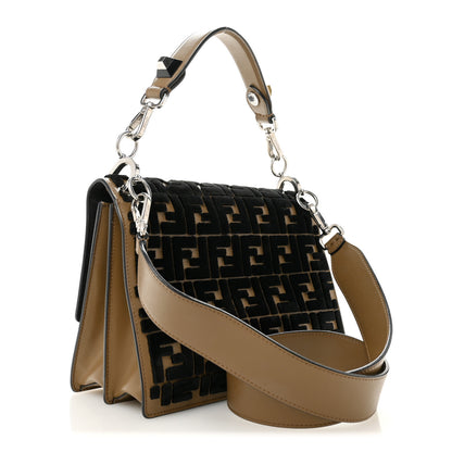 Fendi Vitello Liberty Velvet FF Reloaded Kan I Shoulder Bag Maya Black 3 of 12