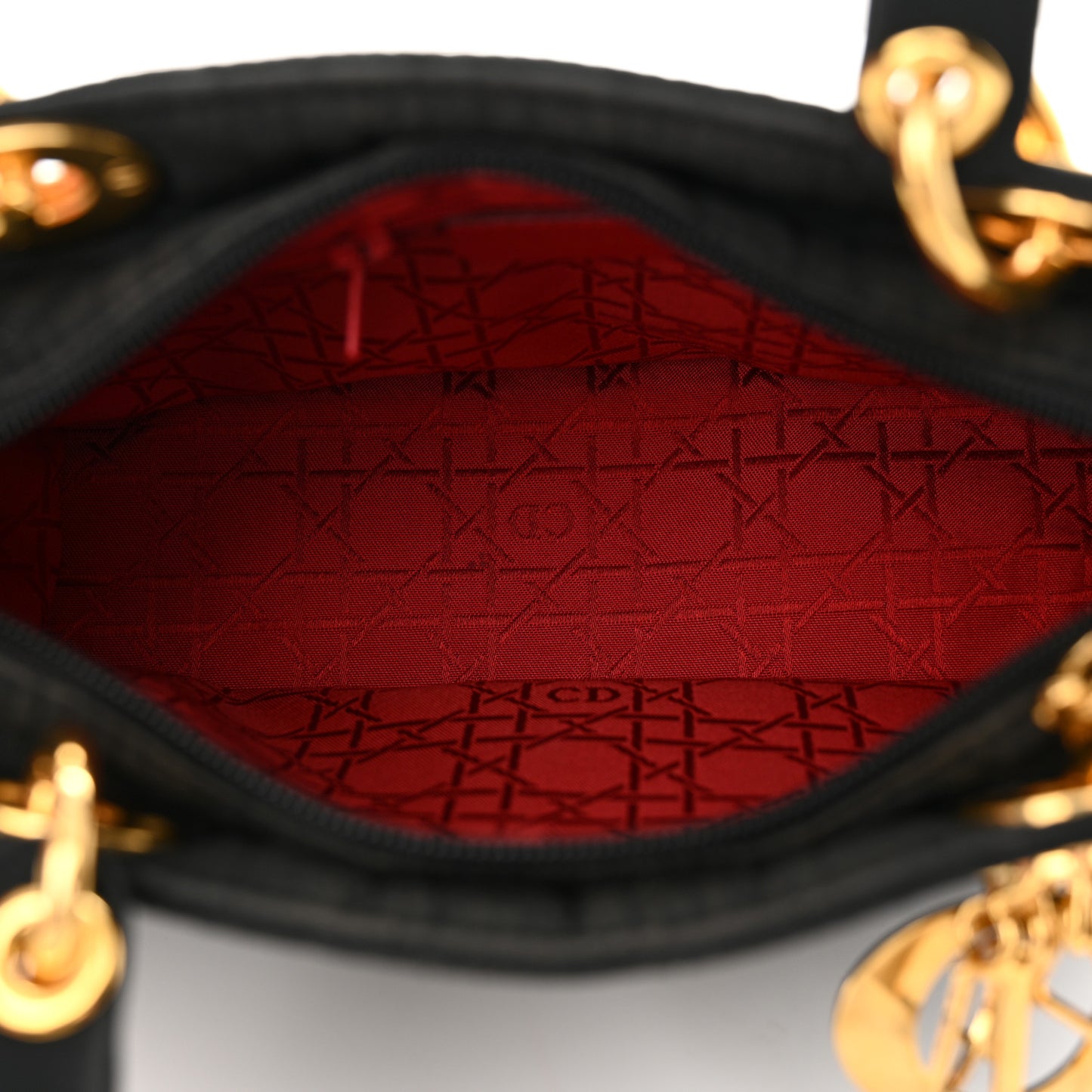 Nylon Cannage Medium Lady Dior Black