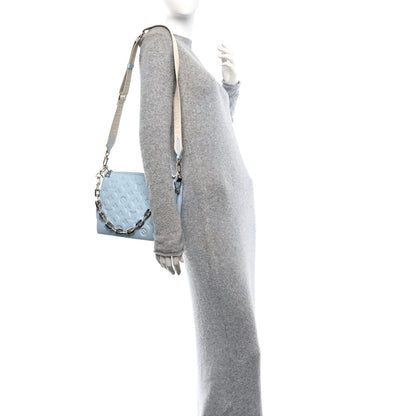 Louis Vuitton Lambskin Embossed Monogram Coussin PM Ice Blue 2 of 11