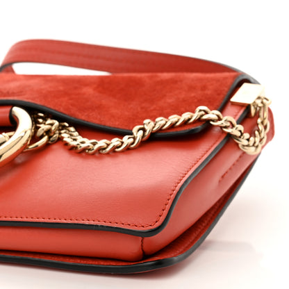 Chloe Suede Calfskin Mini Faye Shoulder Bag Earthy Red 9 of 10