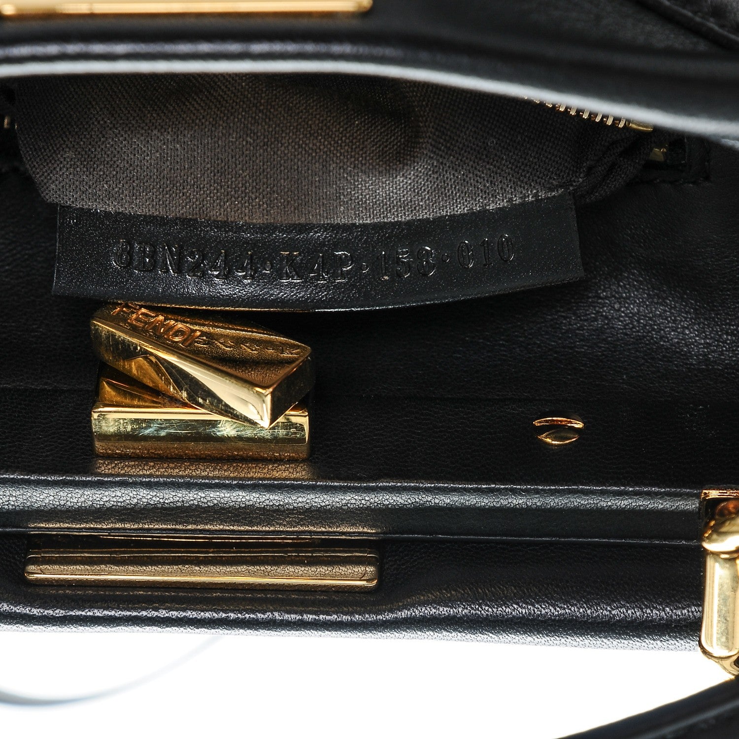 Fendi Nappa Mini Peekaboo Iconic Satchel Black 8 of 8