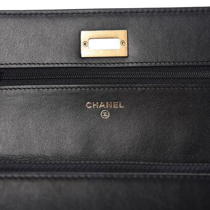 Chanel Aged Calfskin Quilted Reissue Wallet On Chain WOC Black 6 of 9