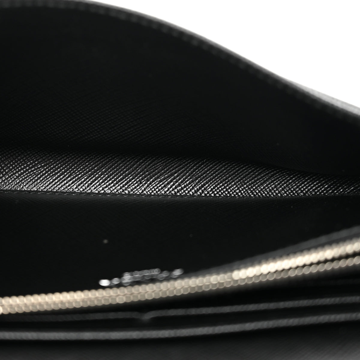 Tessuto Saffiano Triangle Logo Continental Flap Travel Wallet Black