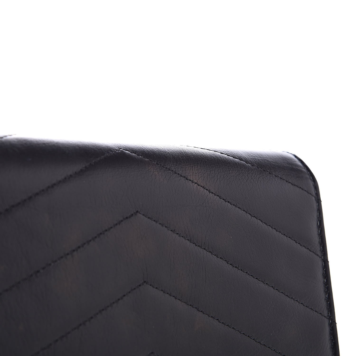 Chanel Calfskin Chevron Quilted Medal Flap Wallet Black 9 of 11