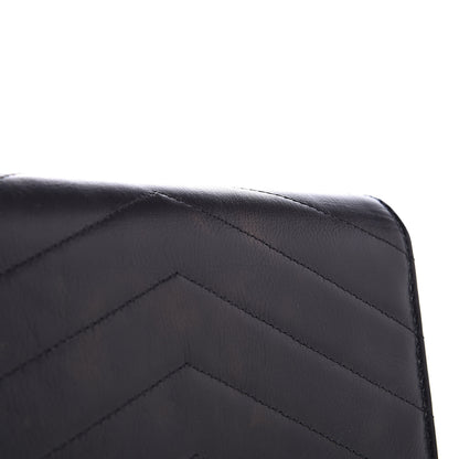 Chanel Calfskin Chevron Quilted Medal Flap Wallet Black 9 of 11