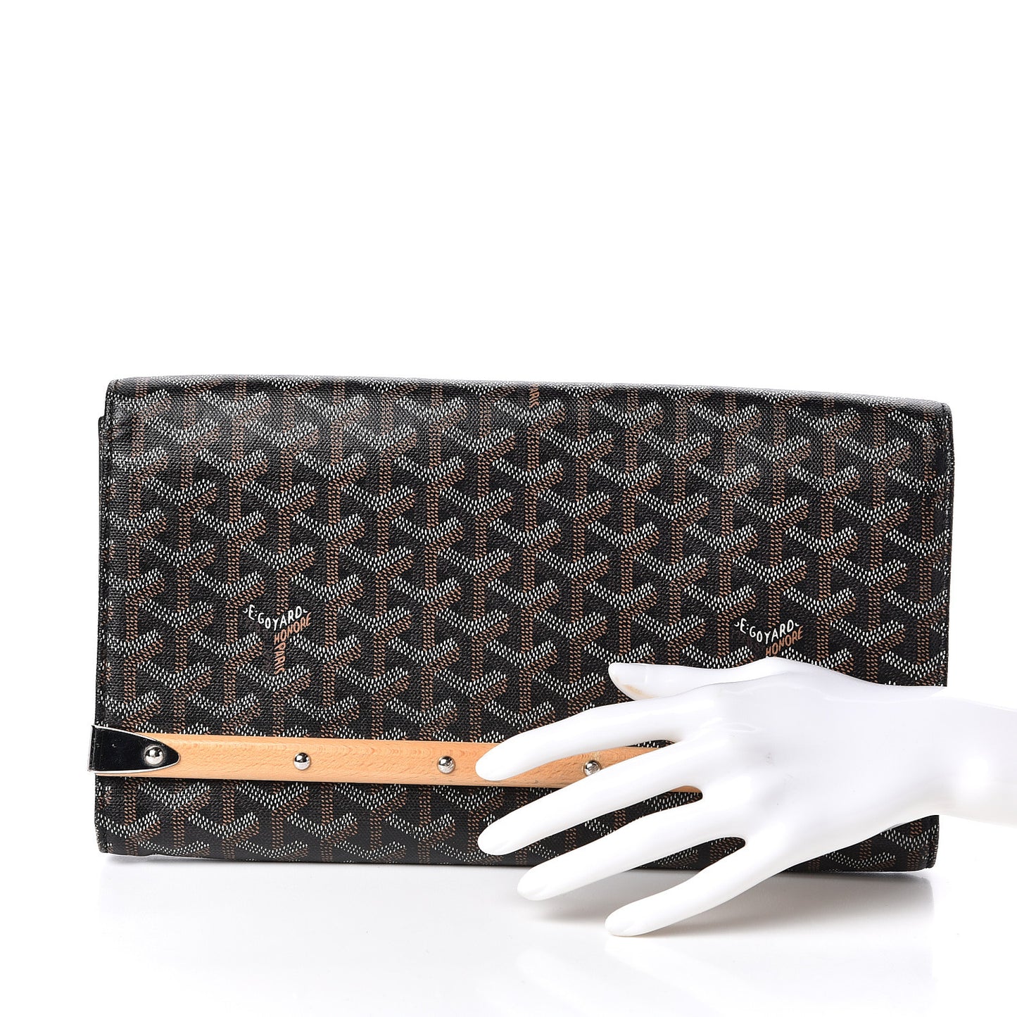 Goyardine Monte Carlo Bois Clutch Black