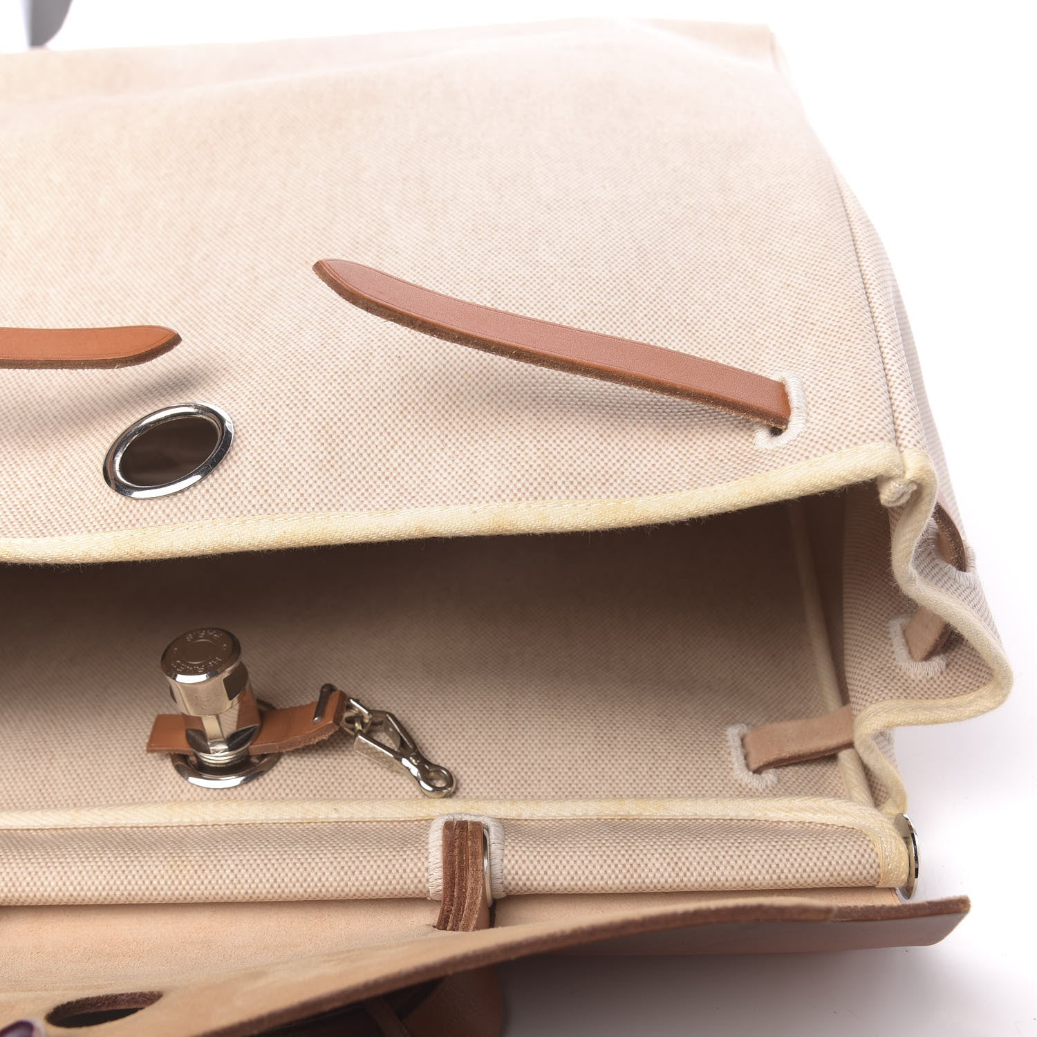 Hermes Toile Vache Calfskin Herbag 40 GM Natural 11 of 15
