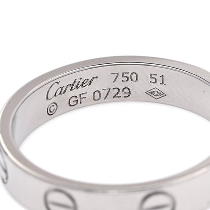 Cartier 18K White Gold 3.5mm LOVE Wedding Band Ring 51 5.75 4 of 4