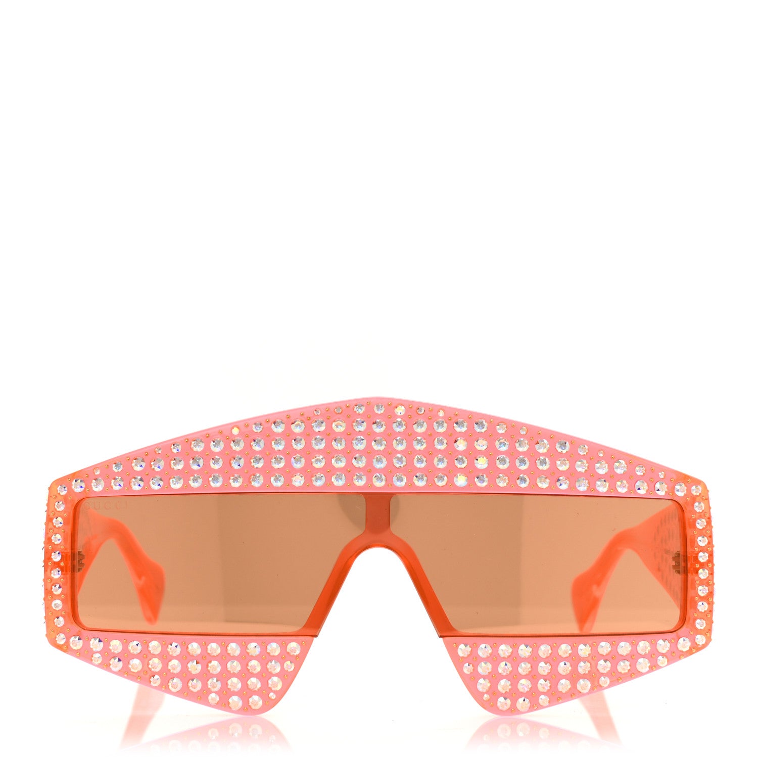 Gucci Crystal Rectangular Frame Sunglasses GG0357S Orange 2 of 7