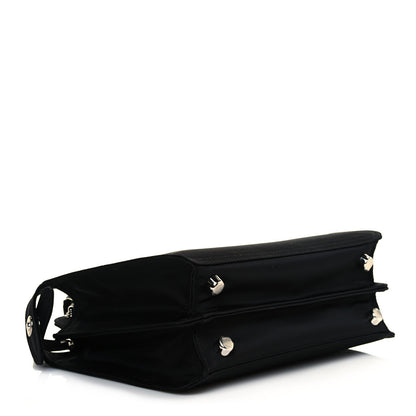 Fendi Nylon Vitello Cover Logo Embossed Mini Peekaboo I SEE U Satchel Black White 5 of 11