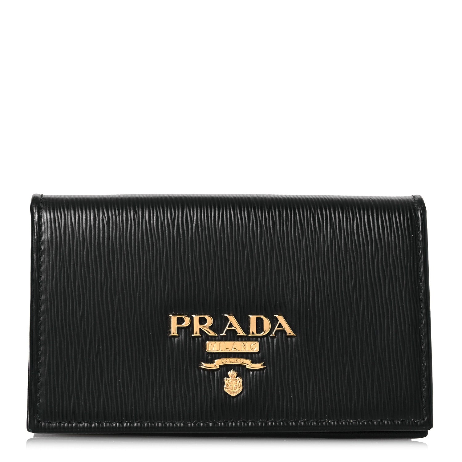 Prada Vitello Move Triangle Logo Card Holder Black 1 of 10