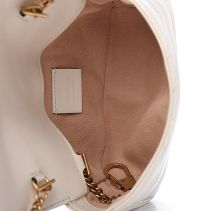 Gucci Calfskin Matelasse Super Mini GG Marmont Shoulder Bag White 5 of 10