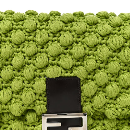 Fendi Wool Crochet Knit Mama Baguette Green 8 of 10