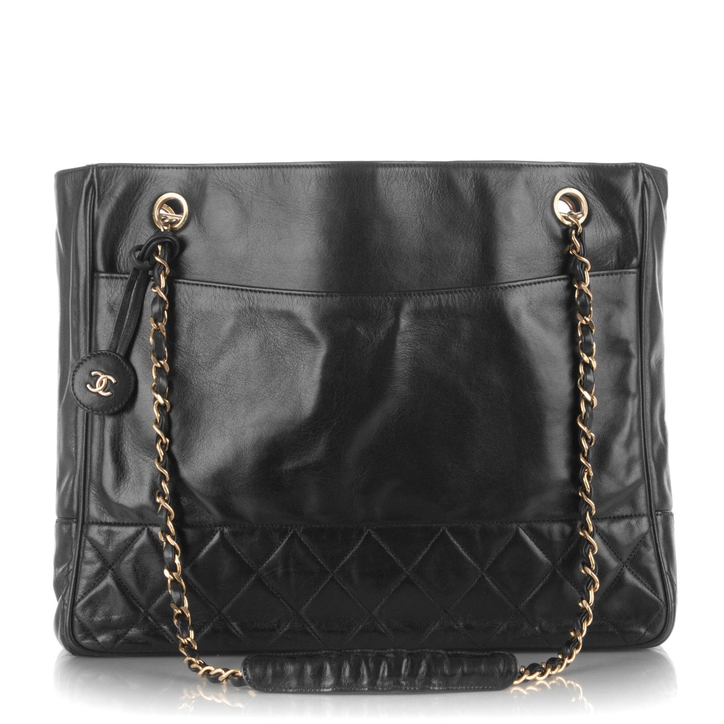Lambskin Shopping Tote Navy