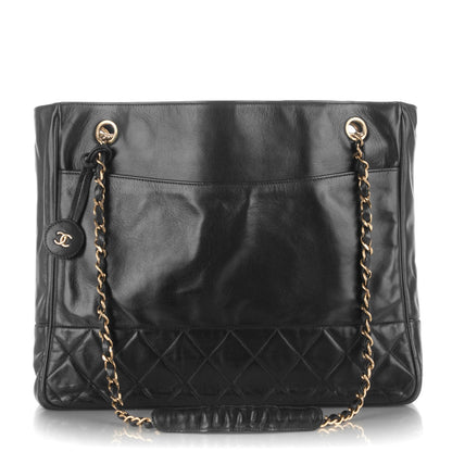 Chanel Lambskin Shopping Tote Navy 1 of 10