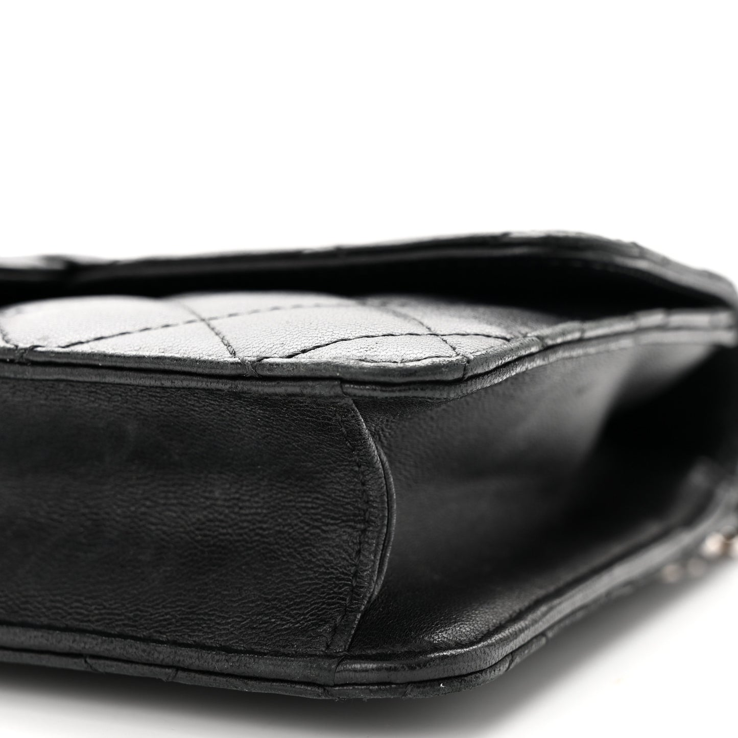 Lambskin Quilted Medium Crossing Times Flap Black