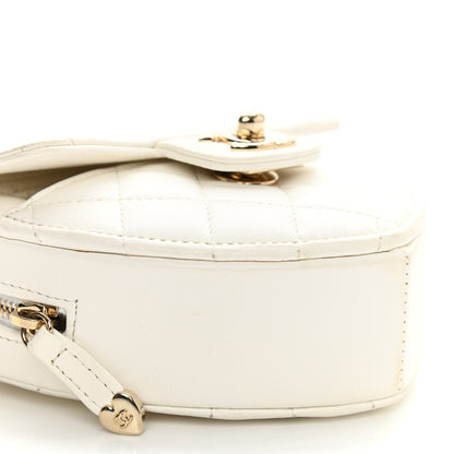 Chanel Lambskin Quilted CC In Love Heart Clutch With Chain White 10 of 12