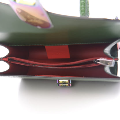 Christian Louboutin Alligator Embossed Calfskin Elisa Top Handle Bag Canpoee Rainbow 8 of 13