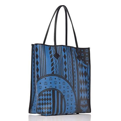 MCM Visetos Baroque Print Kira North South Shopper Tote Blue 3 of 9
