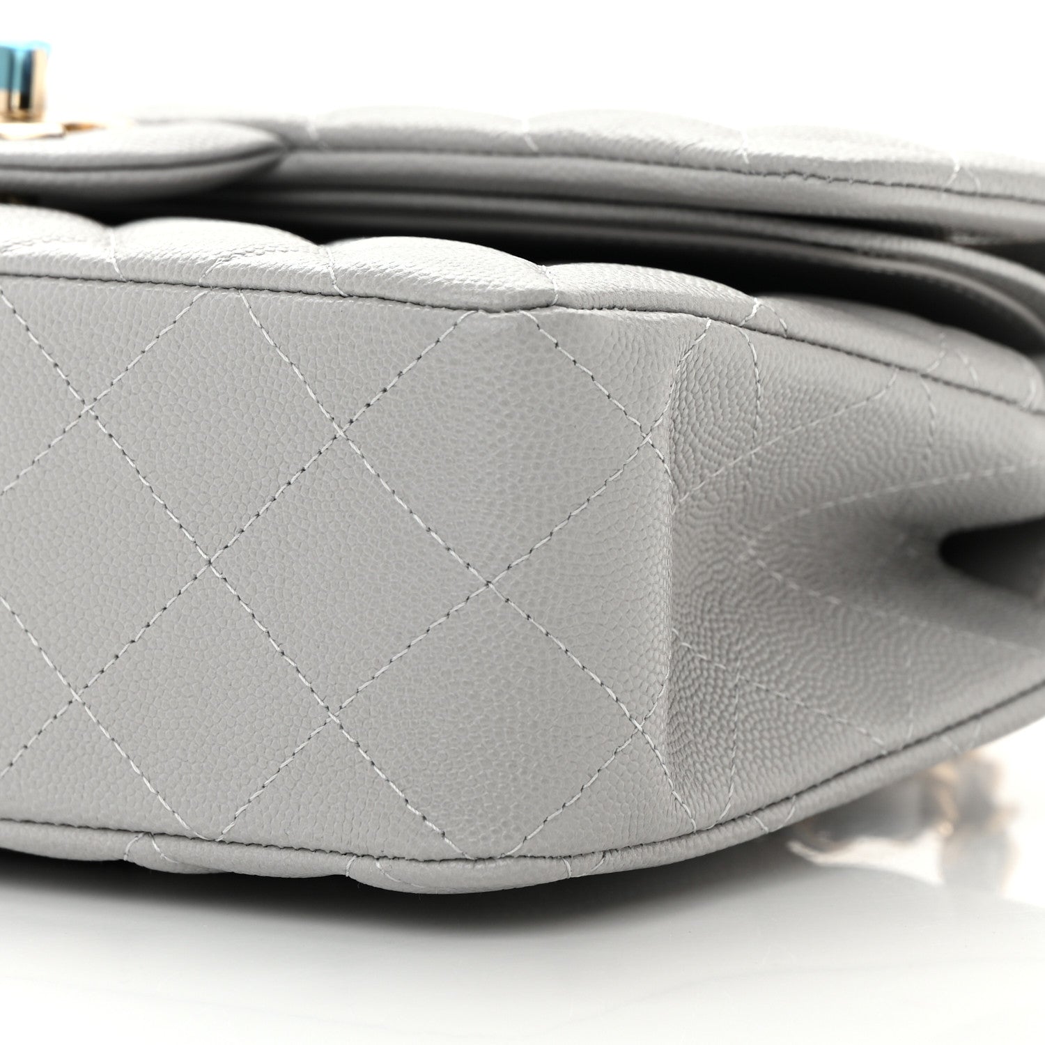 Chanel Caviar Quilted Small Double Flap Grey 10 of 11