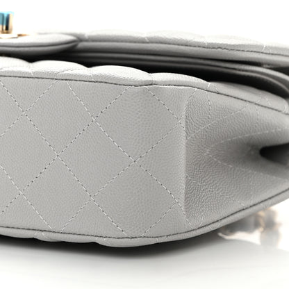 Chanel Caviar Quilted Small Double Flap Grey 10 of 11