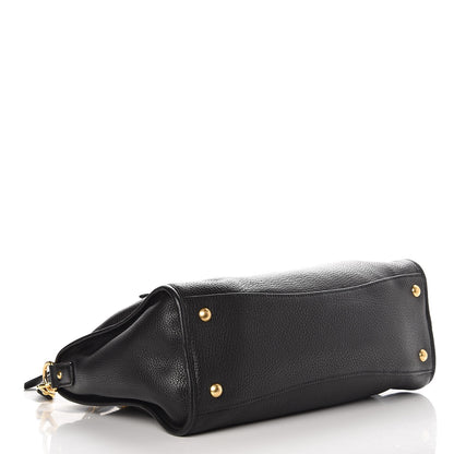 Prada Vitello Daino Shopping Satchel Black 4 of 8